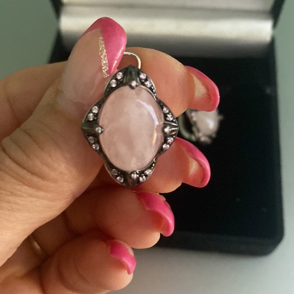 Pink quart silver 925’ earrings. - Picture 5 of 8